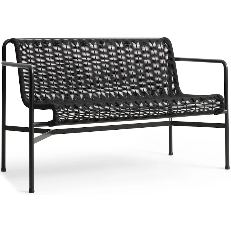 Palissade Cord Dining Bench With Armrests, Anthracite