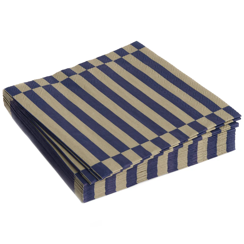 Pattern Napkins 33x33 cm, Dark Blue / Dark Sand