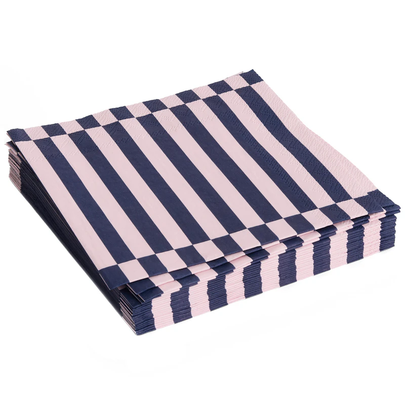 Pattern Napkins 33x33 cm, Dark Blue / Light Pink