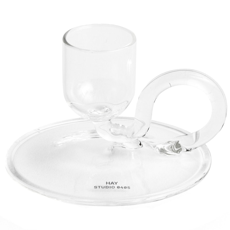 Tiny Candle Holder Curved, Clear