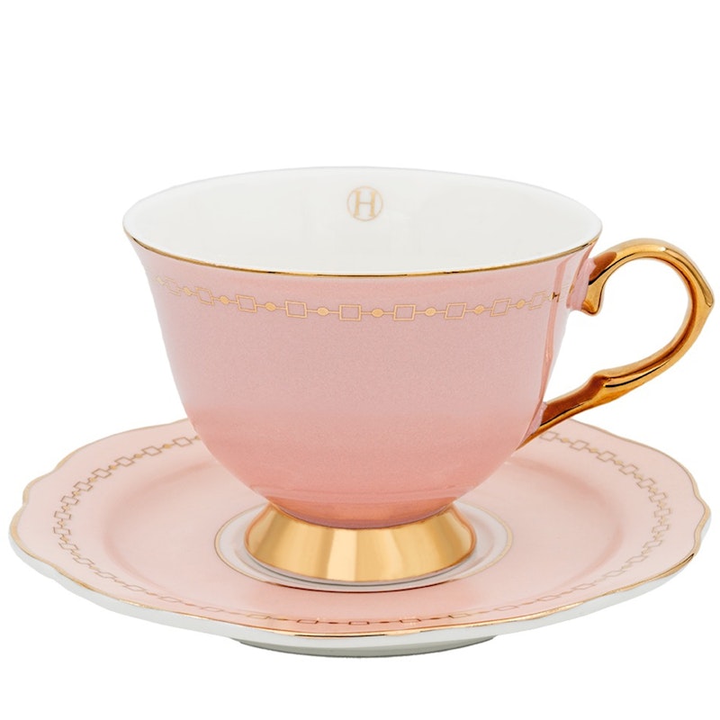 Anima Tasse mit Unterteller, Rosa