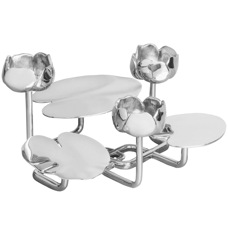 Ninfea Grande Candle Holder, Nickel Plated