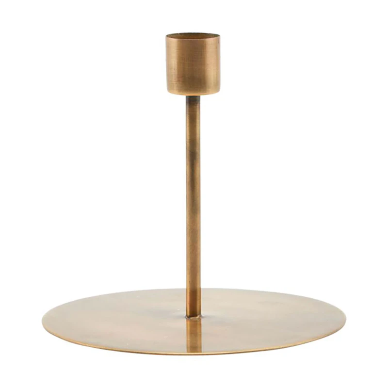 Anit Candle Stand 12 cm, Antique Brass