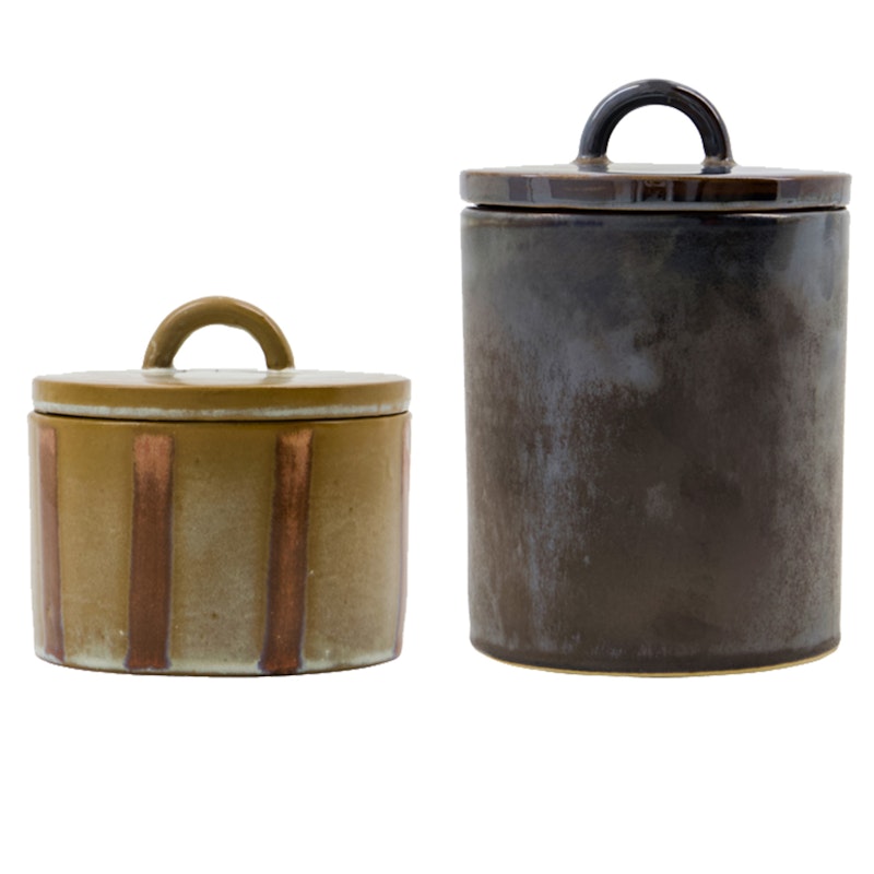 Tallic Storage Jar 2 Pieces, Sand/Black