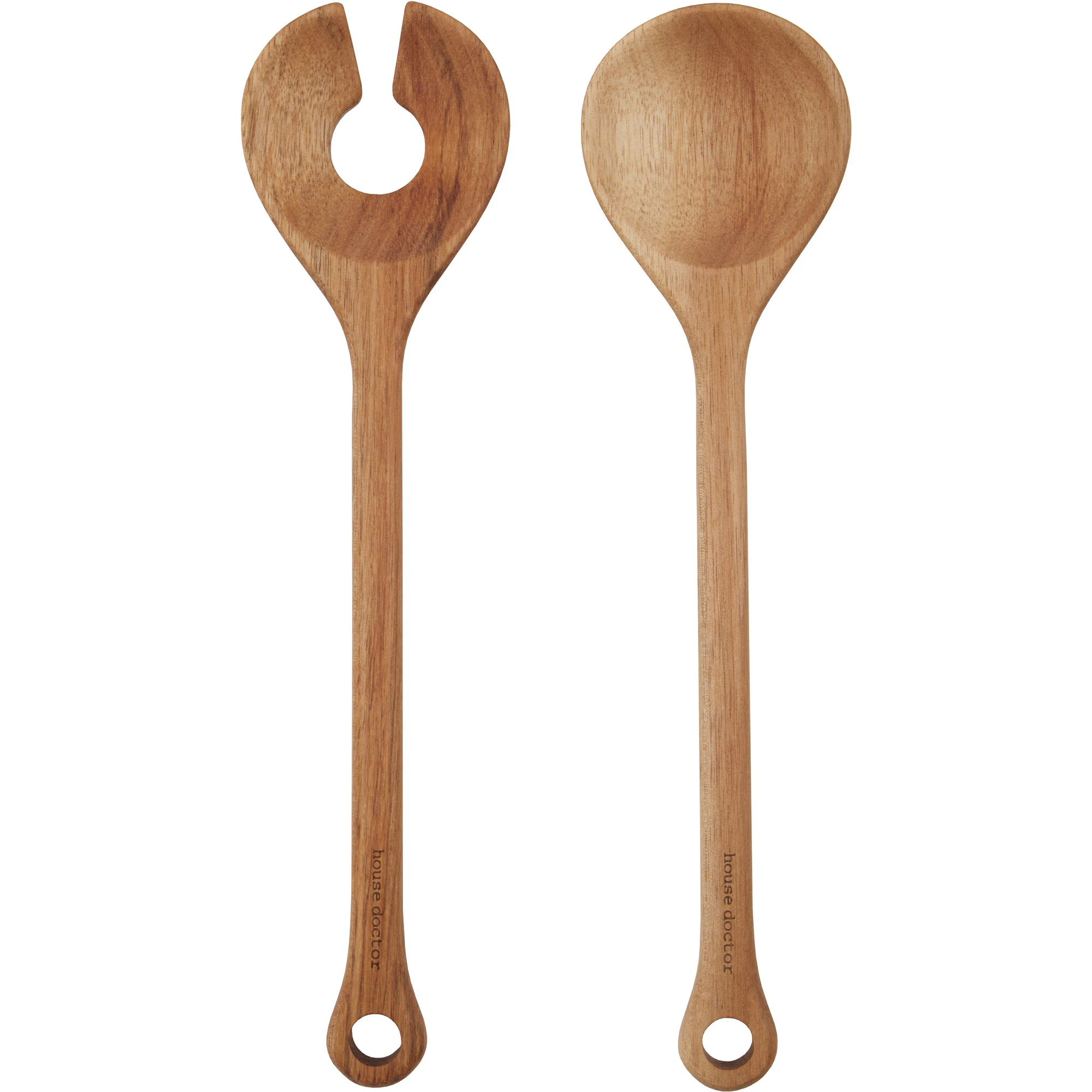 Creative Co-Op Salatbesteck-Set Aus Edelstahl – 2-teilig, Grüne Griffe, 27,3 Cm, Mit Stoffbeutel