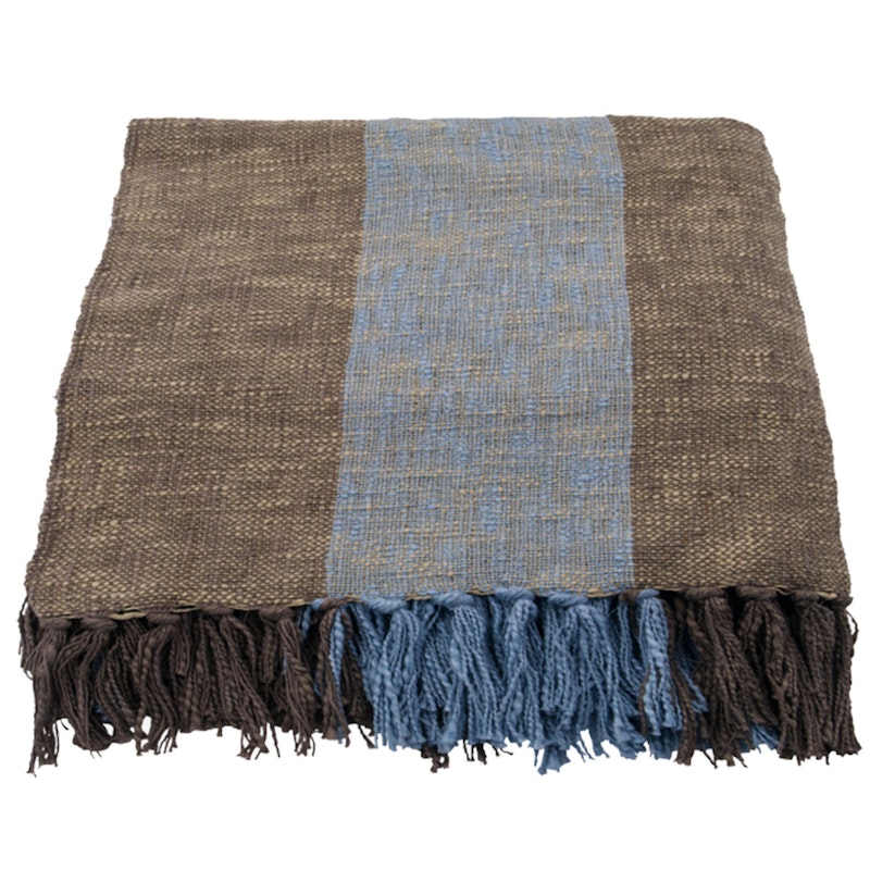Ponra Bedspread 130x180 cm, Brown/Light Blue