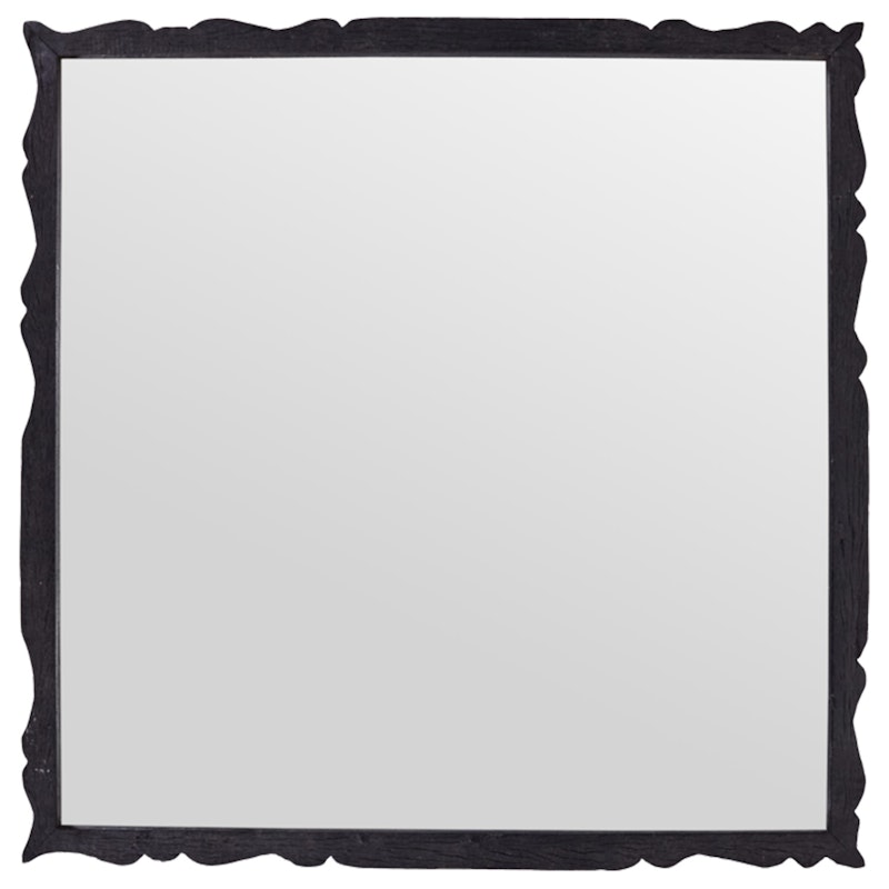 Carve Mirror, Brown 75x75 cm