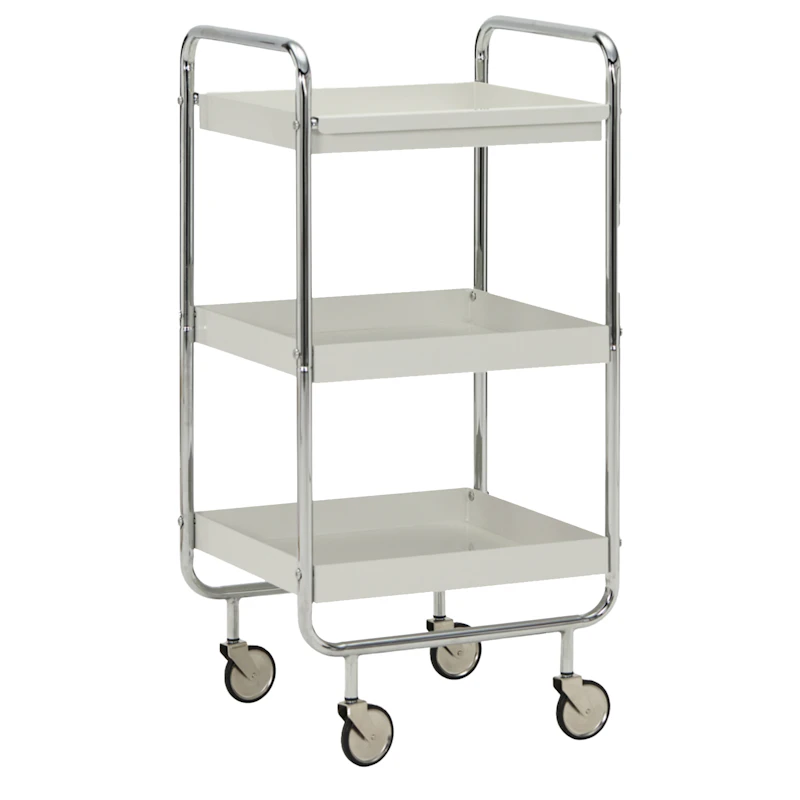 Roll Trolley, Off-white / Chrome