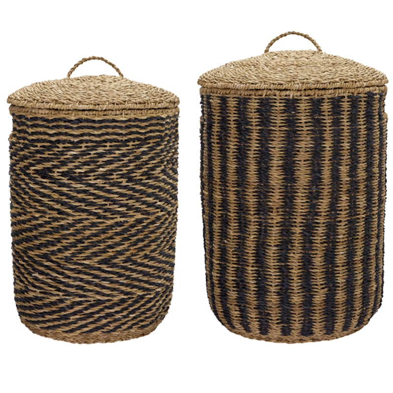 Cesto Storage Basket 2-pack, Black/Nature