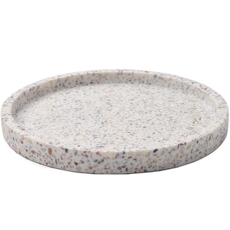 Terrazzo Tablett Ø20 cm, Weiß