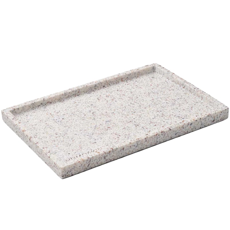 Terrazzo square Tablett 30 cm Weiß/Braun