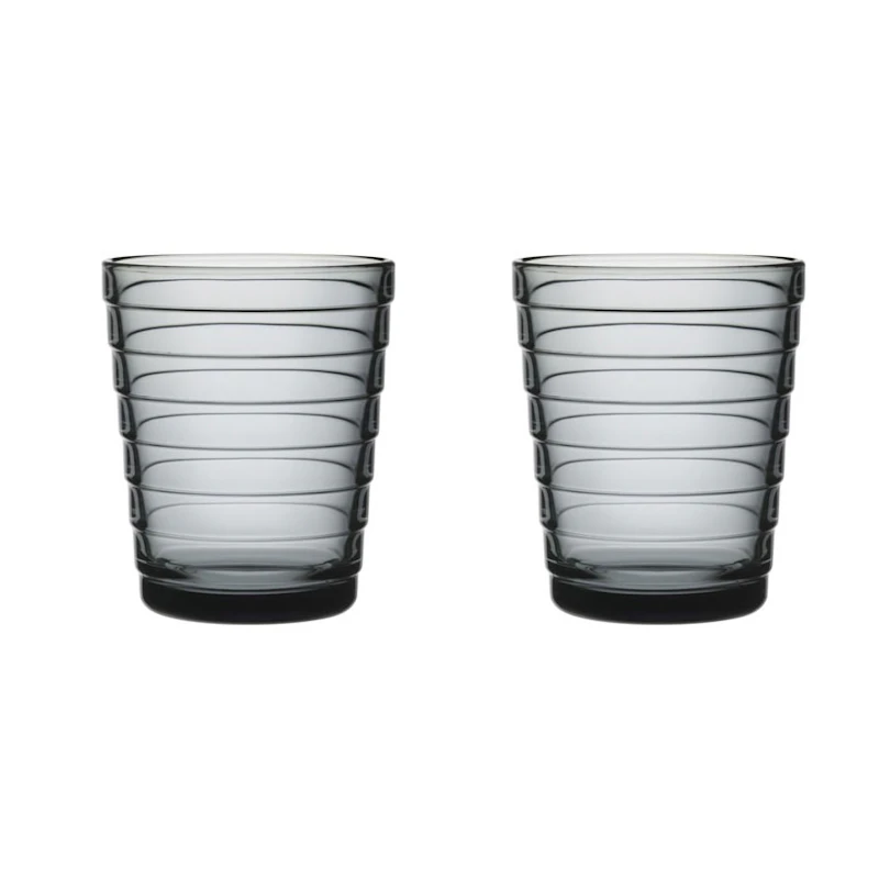 Aino Aalto Drinking Glass 22 cl 2 Pcs, Grey