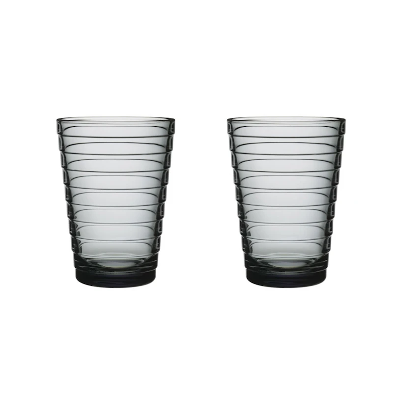 Aino Aalto Drinking Glass 33 cl 2 Pcs, Grey