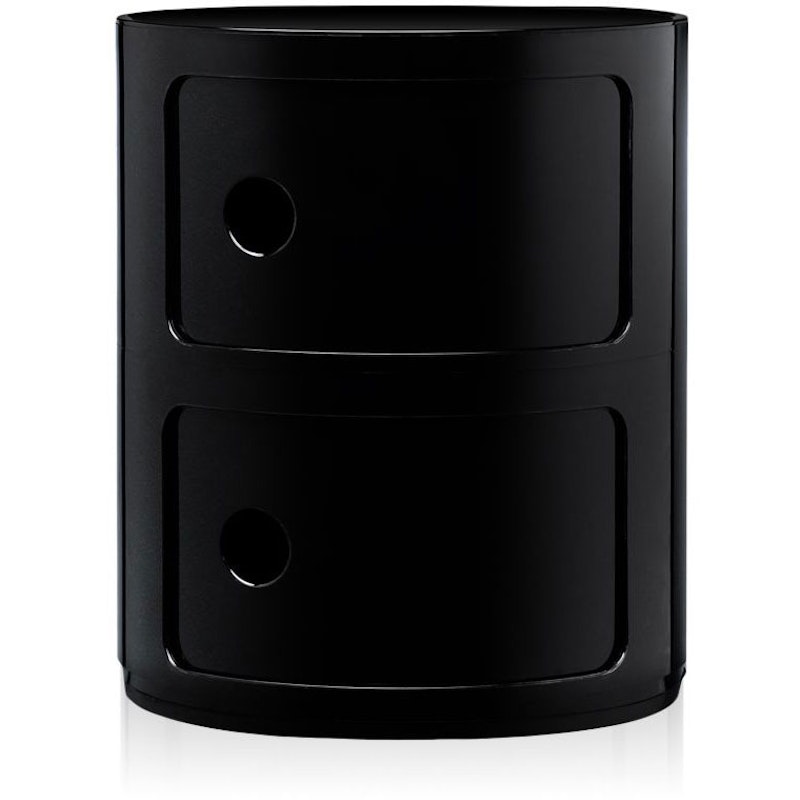 Componibili Classic Storage With 2 Compartments, Black