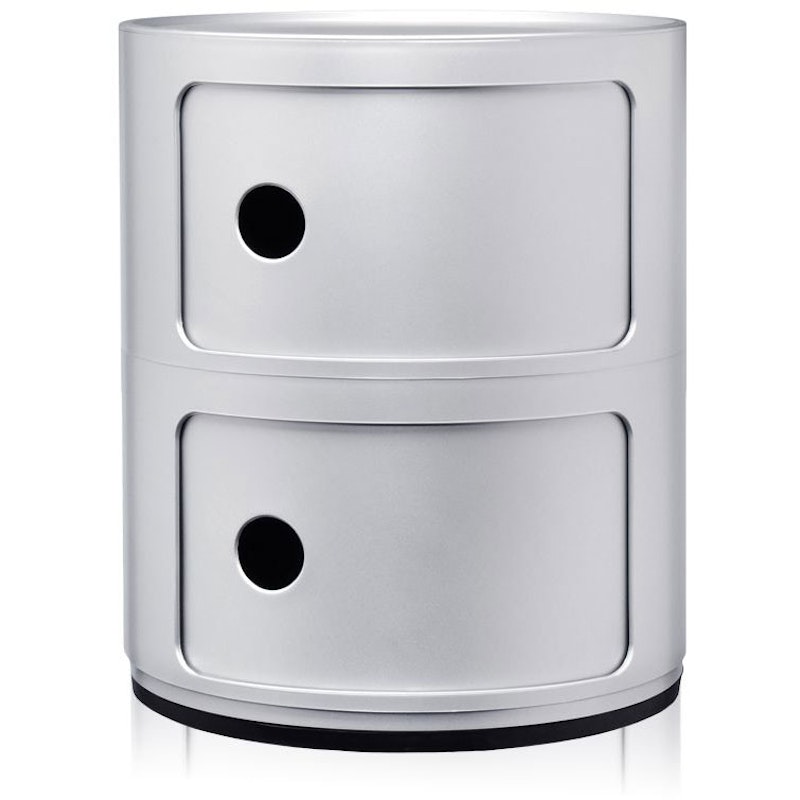 Componibili Classic Storage With 2 Compartments, Silver