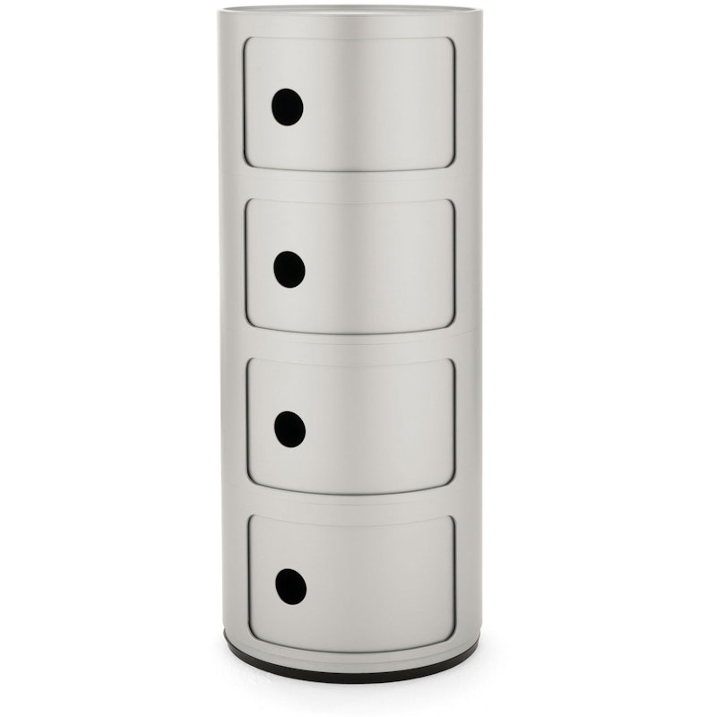 Componibili Classic Storage With 4 Compartments, Silver