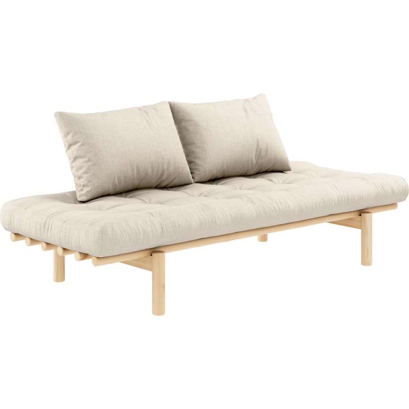 Pace Daybed With Mattress, Clear Lacquered / Linen