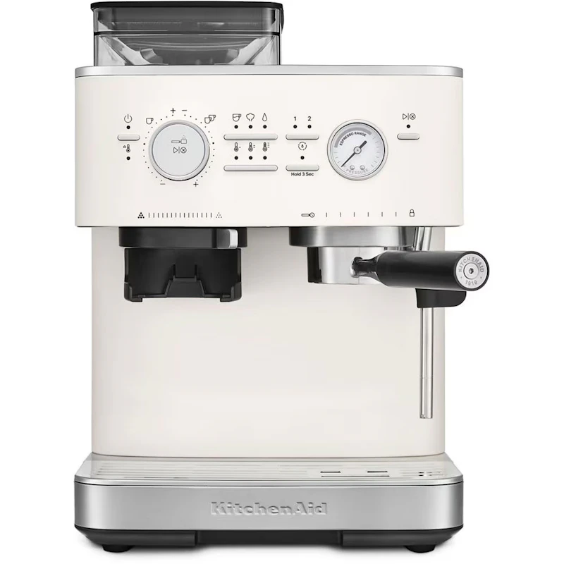 5KES6551EPL Semi-automatic Espresso Machine With Coffee Grinder, Porcelain White