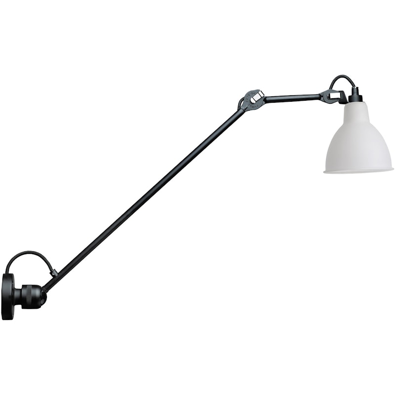 Lampe Gras N°304 Wandleuchte L60, Schwarz / Aus Milchglas