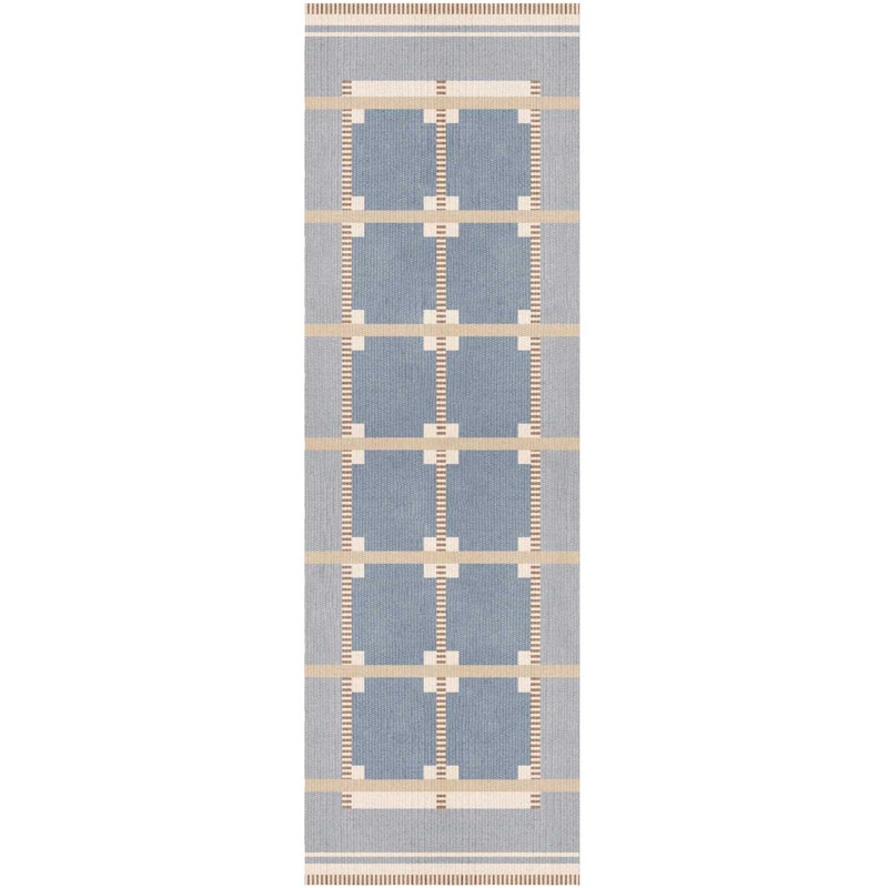 Röllakan Ruth Wool Rug 75x240 cm, Summer Sky