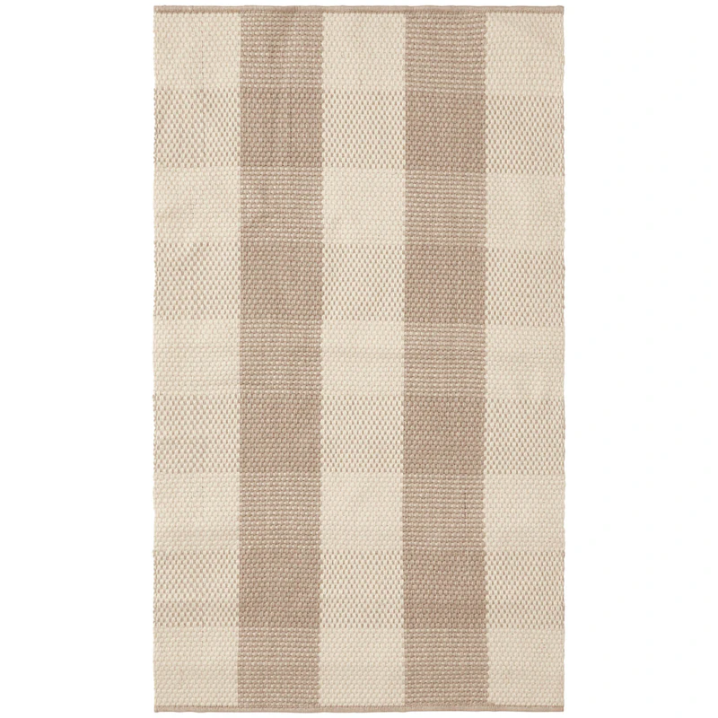 Checked Jute Rug 70x130 cm, Beige/Natural
