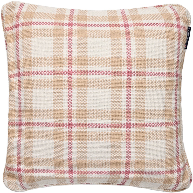 Checked Organic Cushion Cover 50x50 cm, Pink