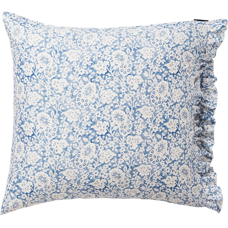 Floral printed Cotton Sateen Kissenbezug 65x65 cm, Blau