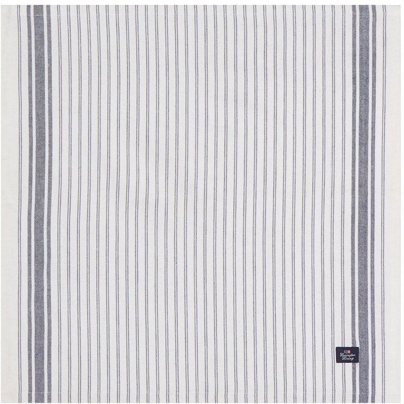 Icons Striped Organic Cotton Oxford Napkin, White / Dress Blue