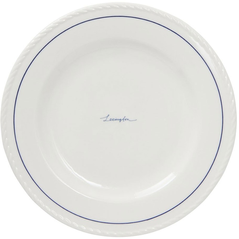 Lexington Porcelain Dessert Plate 22 cm 4-pack, White / Dark Blue