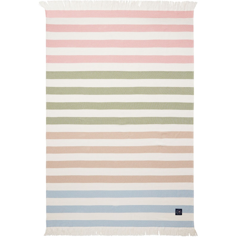 Multi Striped Recycled Cotton Decke, 130x170 cm