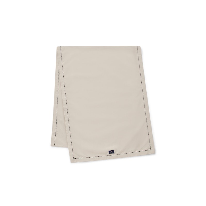 Organic Cotton Oxford Table Runner With Heavy Stitches 250x50 cm, Beige