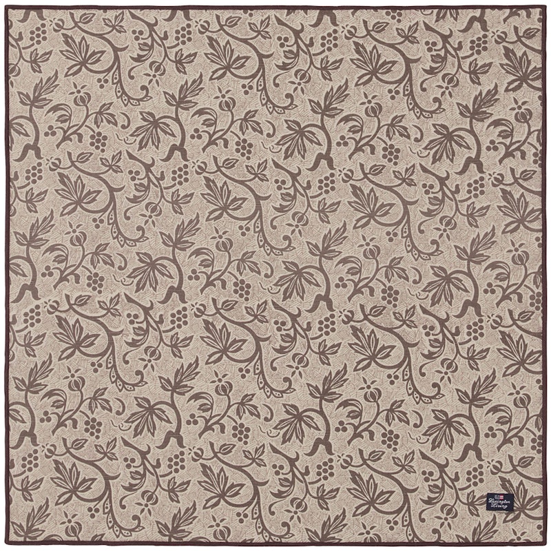 Printed Recycled Cotton Napkin 50x50 cm, Brown/Beige