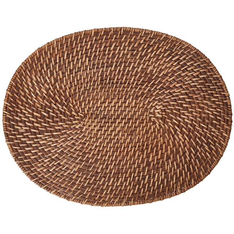 Rattan Oval Tischset 35x45 cm, Braun