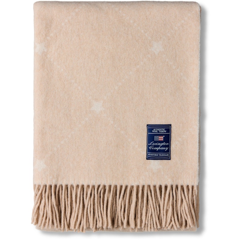 Signature Star Throw 130x170 cm, White / Beige