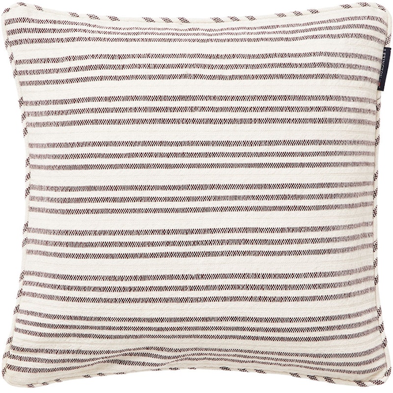 Stripe Structured Linen/Cotton Kissenbezug 50x50 cm, Weiß/Grau