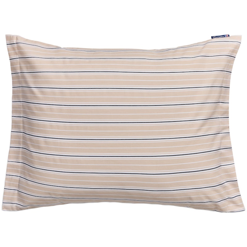 Striped Poplin Pillowcase 50x60 cm, Beige