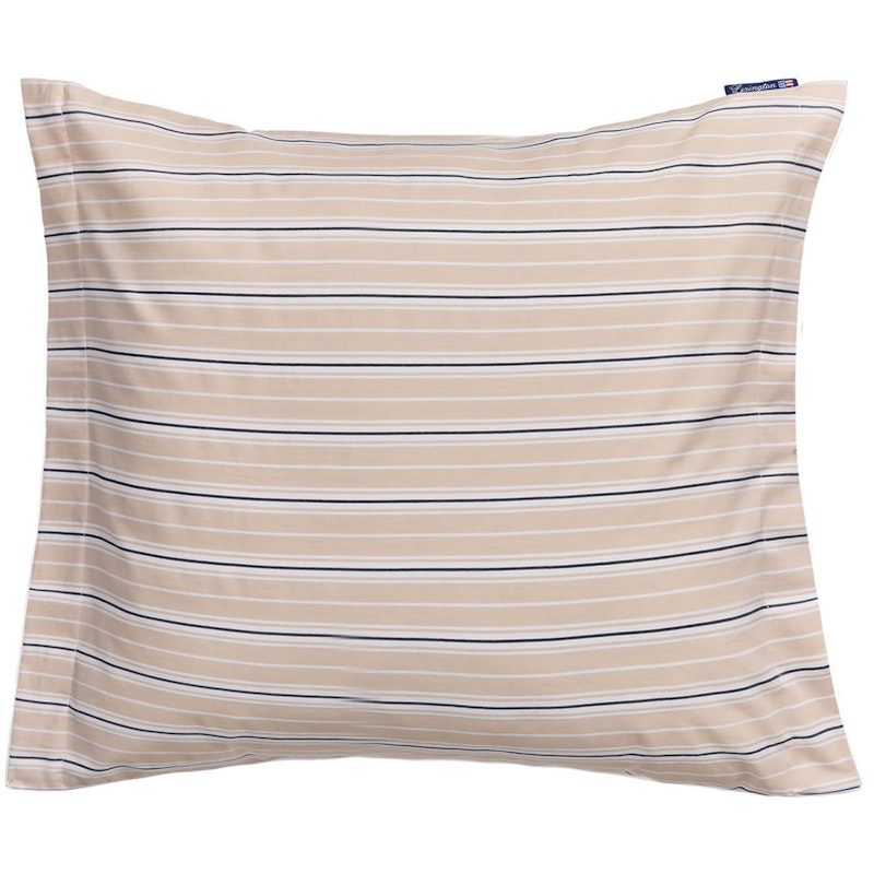 Striped Poplin Pillowcase 65x65 cm, Beige