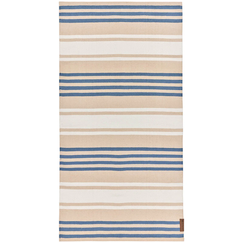 Striped Rug 70x130 cm, Blue/Beige