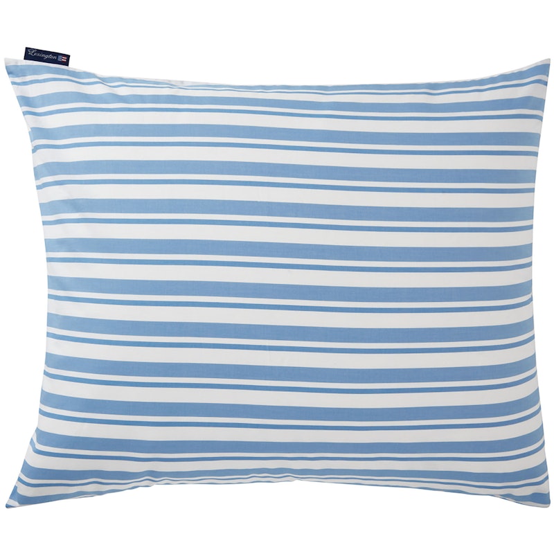 Striped Cotton Poplin Kissenbezug 50x60 cm, Blau