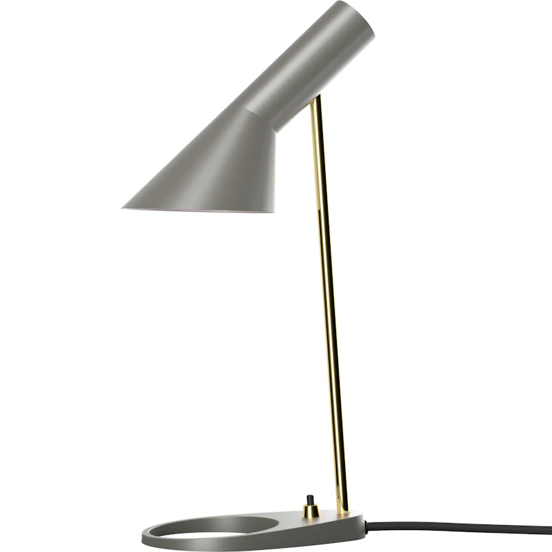 AJ Mini Table Lamp, Warm Grey / Brass