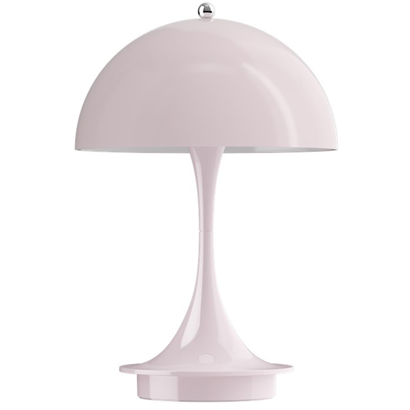 Panthella 160 Tischlampe Tragbar, Pale Rose Opal Acryl