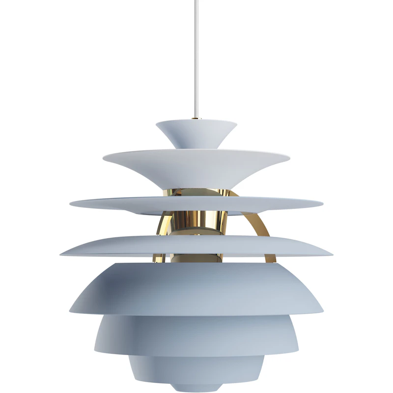 PH Snowball Pendant, Dusty Blue / Brass