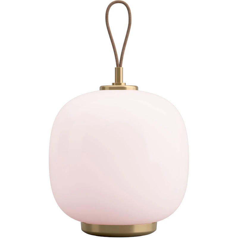 VL 45 Radiohus Table Lamp Portable, Brass / Glossy Pale Rose