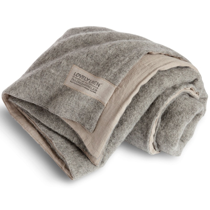 Lovely Wool Plaid 140x220 cm, Natural Beige / Grey