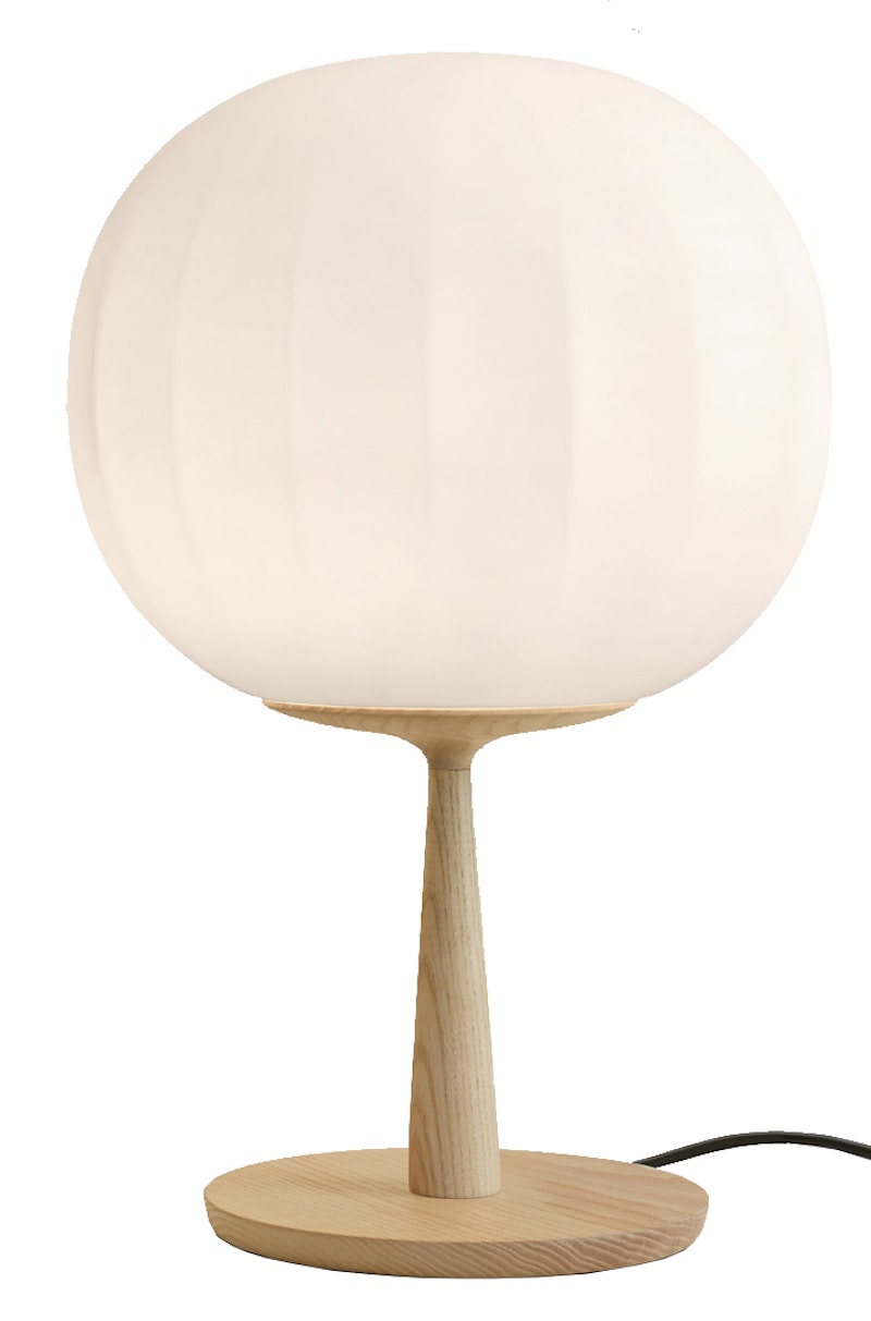 Lita Tischlampe 30 cm, Esche / Opalglas