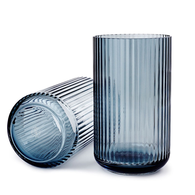 Lyngby Vase Glas 25 cm, Blau