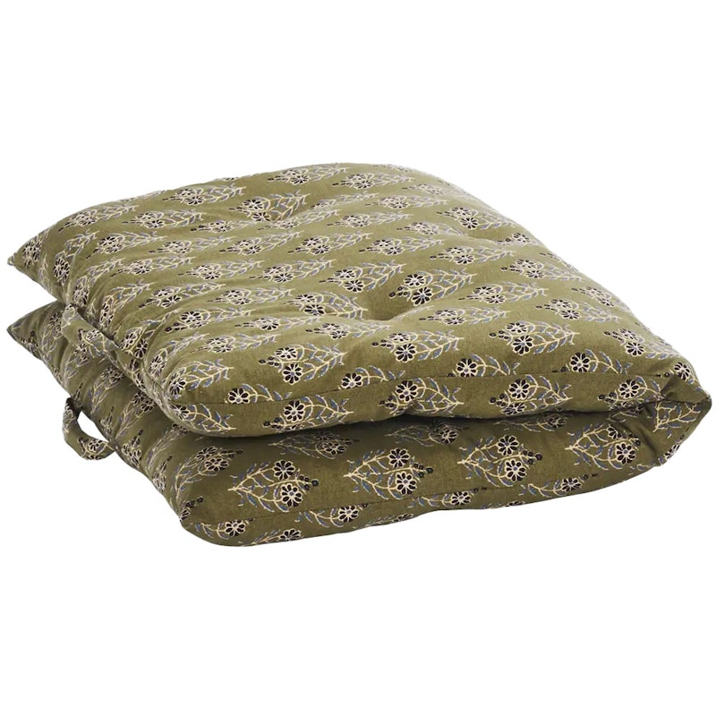 Printed cotton mattress Seat Cushion 60x100 cm, Black / Blue / Olive / Nude