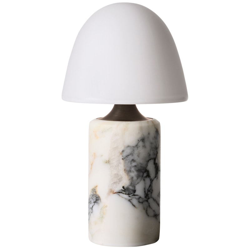 Fuse Table Lamp Portable, Opal Glass / Calacatta Viola