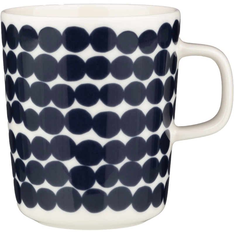Oiva/Siirtolapuutarha Mug 25 cl, Dark Blue / White
