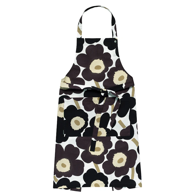Pieni Unikko Apron, Beige / Dark Grey